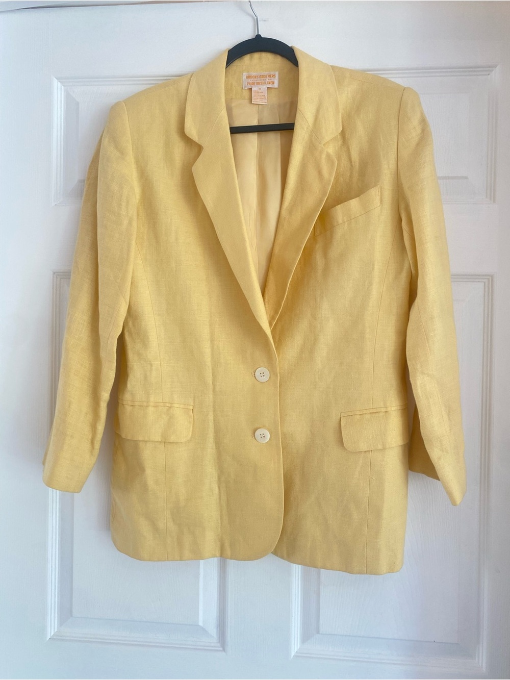 VTG Brooks Brothers Pure Irish Linen Pale Yellow Blazer